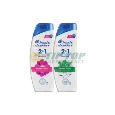 Head & Shoulders Shampoo 2in1 Anti Ketombe Selembut Sutera/Menthol Dingin 300ml