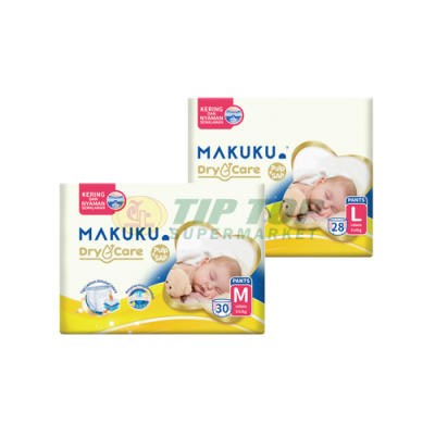 Makuku Baby Diapers Dry Care Pants +Pulp Sap M 30's/L 28's